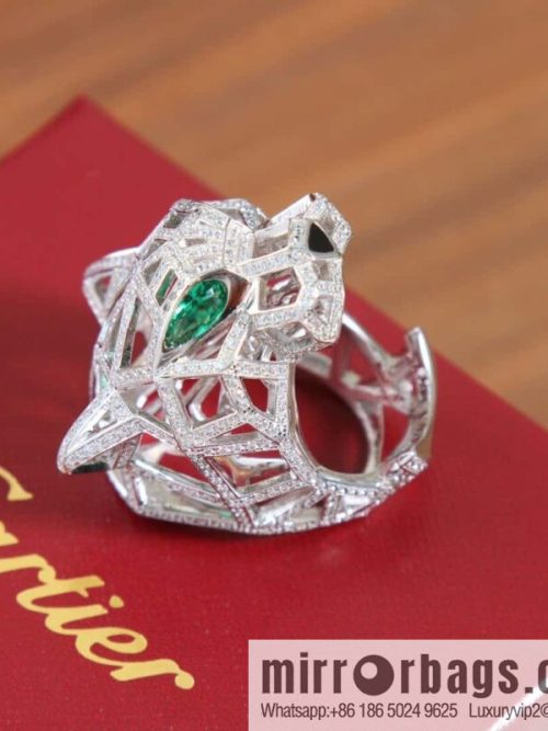 New ☑️ Cartier Cartier jungle series, hollow out full diamond tiger head ring