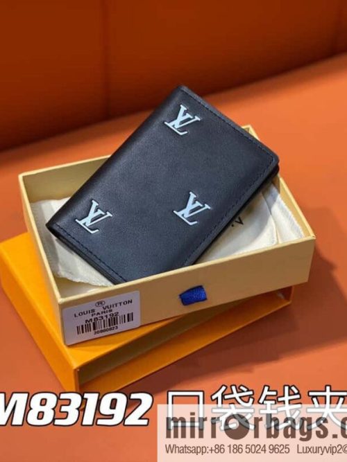 [Original single boutique] M83192 black full leather card holder wallet series, pocket wallet