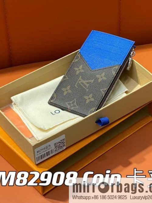 [Original single boutique] M82908 monogram blue, card clip wallet series, this Coin card holder
