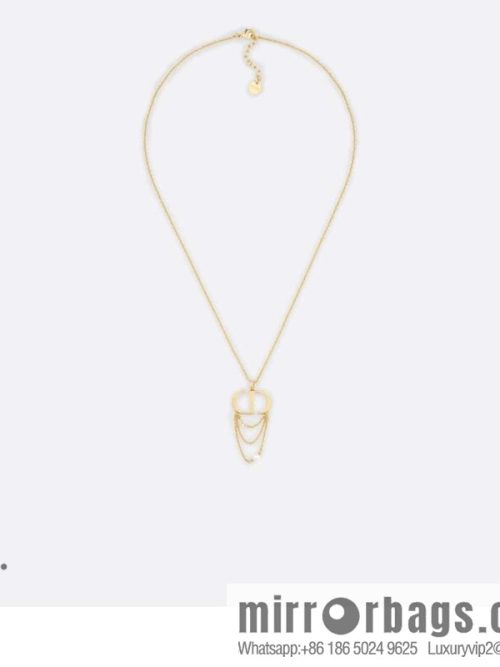 New ☑️ DIOR Dior gold CD fringed necklace