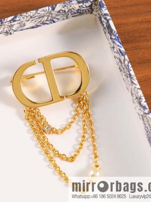 New ☑️ DIOR gold CD fringed brooch