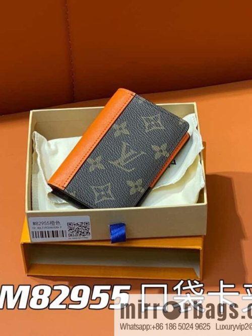 [Original single boutique] M82955 monogram orange, card holder wallet series, this Coin card holder, pocket card holder