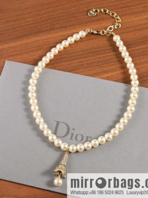New ☑️ DIOR pearl Eiffel Tower necklace