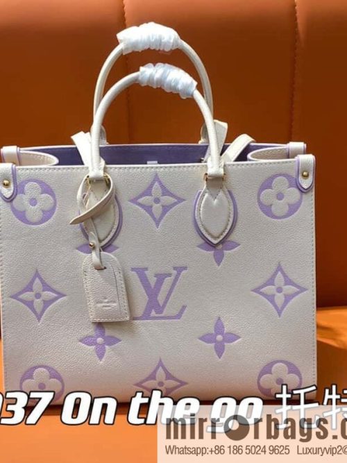 [Original order boutique] M23937 taro milk tea purple M45595 full leather square bag series On the go tote bag