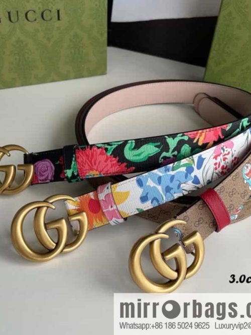 GUCCI Gucci, a collection of flowers and floral prints by artist Ken Scott, double G belt buckle 3.0cm belt