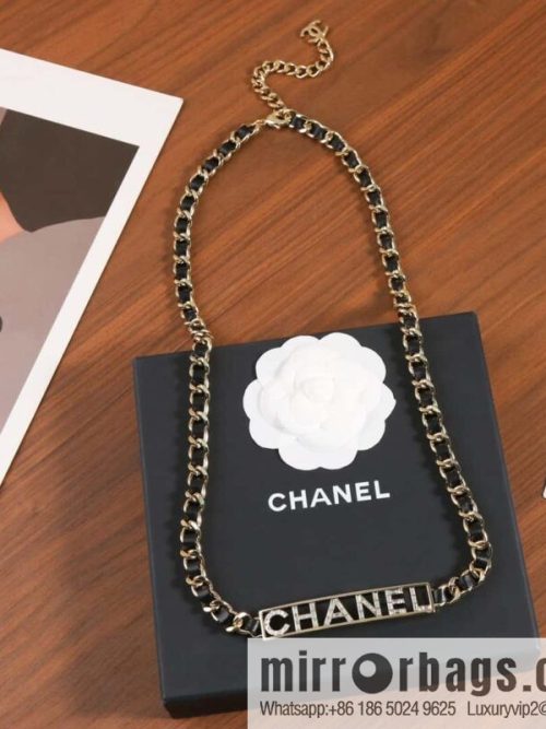 ☀️New ☑️ Chanel CHANEL full diamond letter black leather rope belt belt chain ☀️