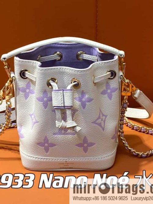 [Original order boutique] M82933 taro milk tea purple, full leather mini Nano Noé bucket bag M81626 M46291 Nano Noé handbag