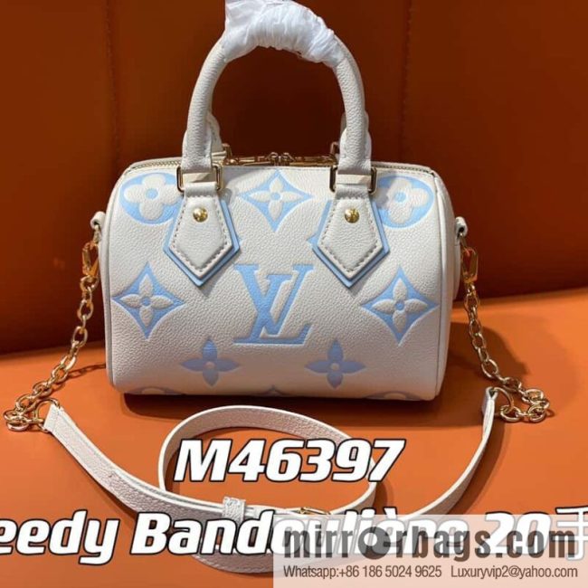 [Original single boutique] M46397 blueberry milk, full leather speedy pillow bag series Speedy Bandoulière 20 handbag