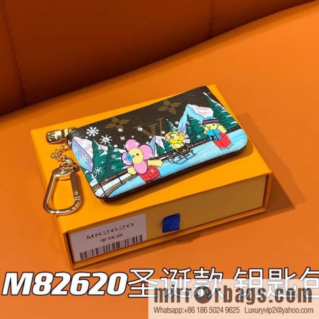 [Original order boutique] M82620 Christmas model, key bag wallet series, key bag 2023 Christmas M62650 82620 silk screen