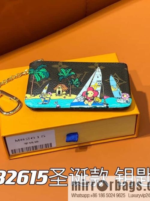 [Original order boutique] M82615 Christmas model, key bag wallet series, key bag 2023 Christmas M62650 82620 silk screen key bag