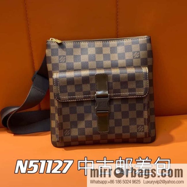 [Original order boutique] N51127 coffee grid, medieval men\'s bag messenger bag series