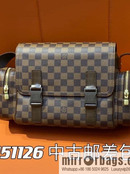 [Original order boutique] N51126 coffee grid, medieval men\'s bag messenger bag series, medieval camera bag