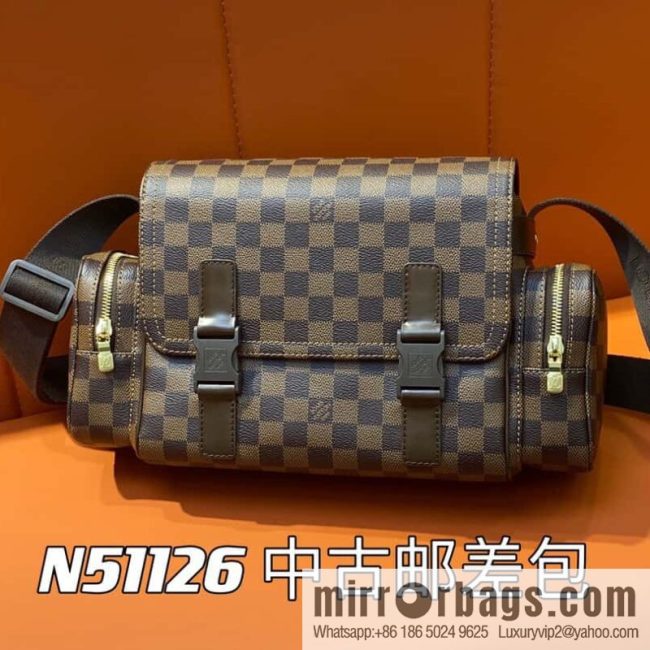 [Original order boutique] N51126 coffee grid, medieval men\'s bag messenger bag series, medieval camera bag