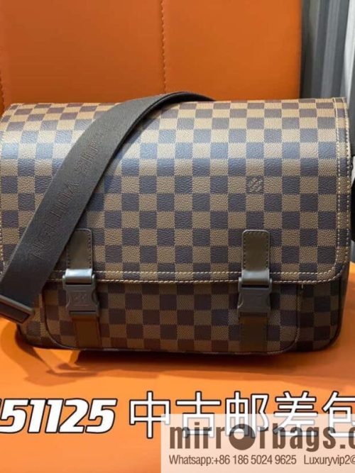 [Original order boutique] N51125 coffee grid, medieval men\'s bag messenger bag series, medieval messenger bag