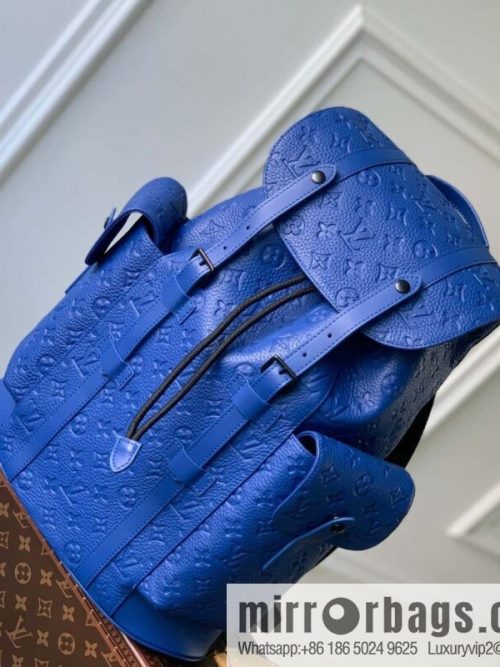 M21389 blue, full leather backpack series, the new CHRISTOPHER small backpack of the season
