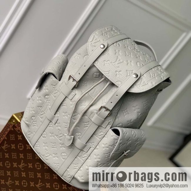 M21389 gray, full leather backpack series, the new CHRISTOPHER small backpack of the season