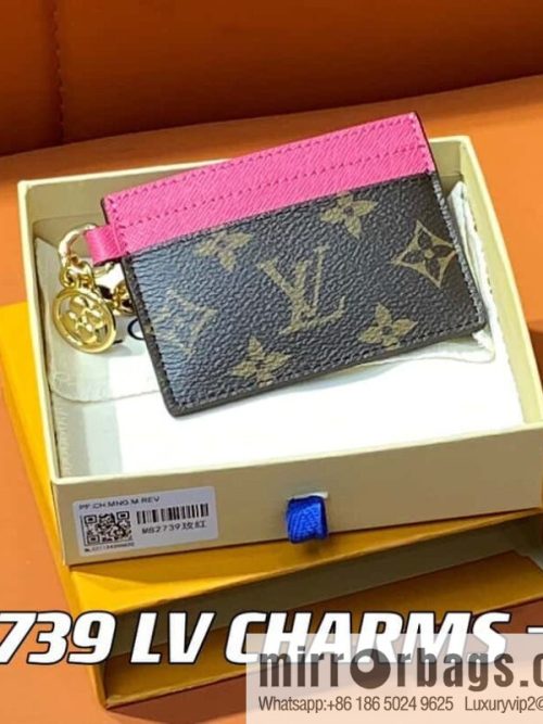 [Original single boutique] M82739 monogram plum red card holder wallet series LV CHARMS card holder