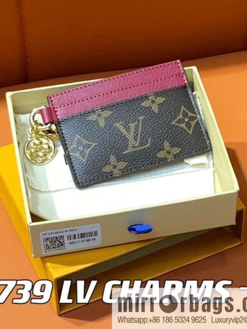 [Original single boutique] M82739 monogram fuchsia card holder wallet series LV CHARMS card holder
