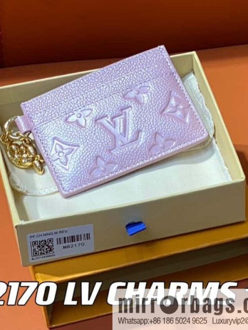 [Original order boutique] M82132 pearlescent powder full leather M82739 card holder wallet series LV CHARMS card holder