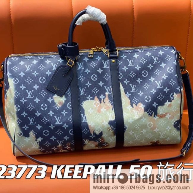 [Original order boutique] M23773 blue flame, men\'s bag pillow bag series KEEPALL 50 travel bag