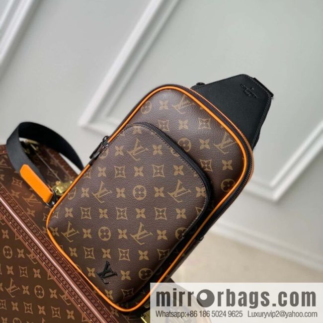 M46718 monogram yellow leather, this Avenue shoulder bag breast bag