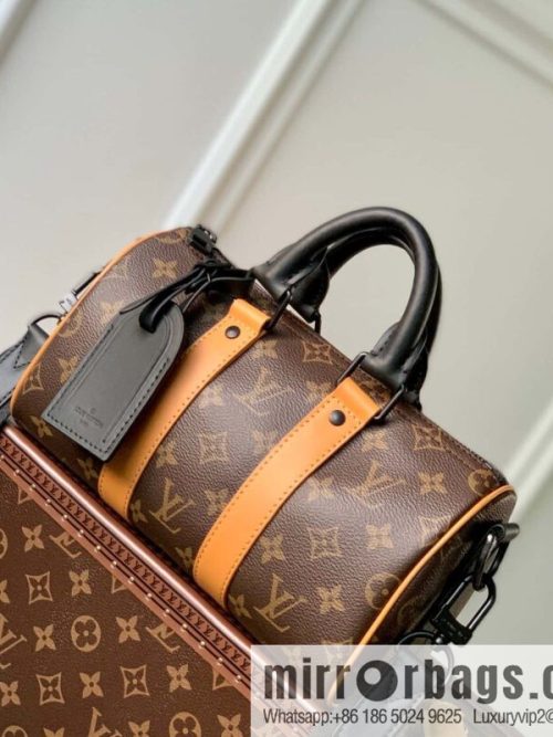 M46687 monogram yellow leather, men\'s bag, pillow bag series Keepall handbag, the new KEEPALL BANDOULIZRE 25 handbag of the season