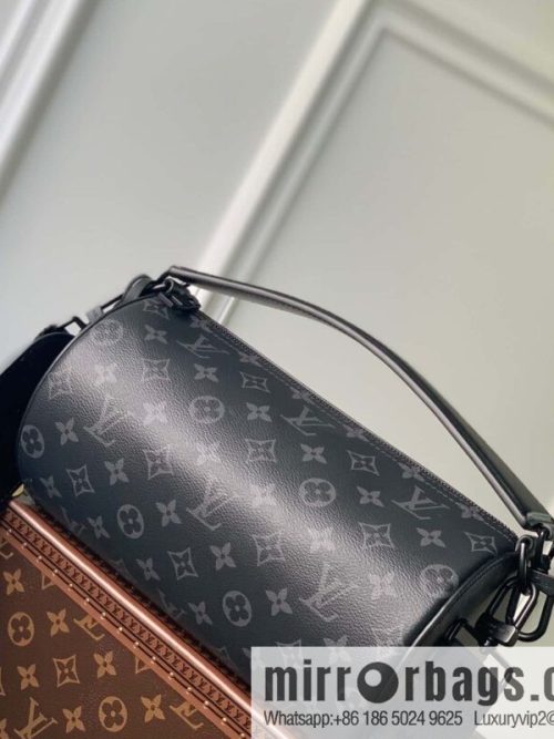M46692 Black Flower, Soft Polochon Handbag