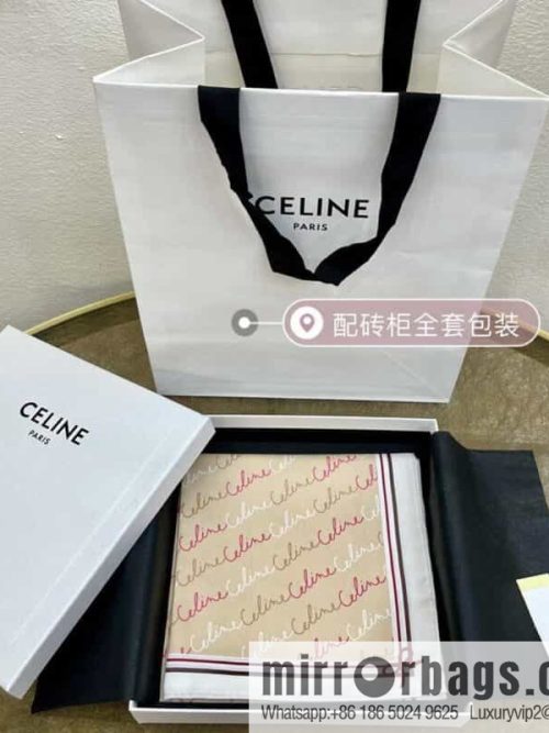 CELINE Celine Arc de Triomphe logo 100 silk scarf