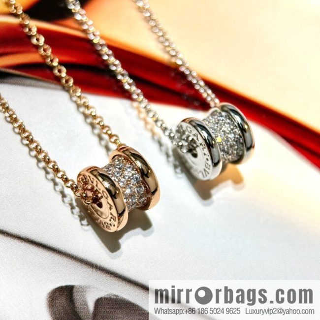 ☀️BVLGARI B. ZERO1 Full Diamond Small Waist Mini Size Necklace