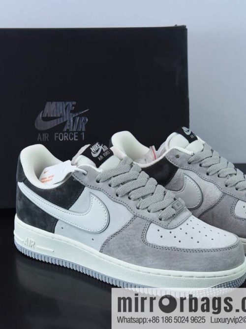 Nk Air Force 1 \'07 Low white gray patchwork suede color scheme DW0831-896