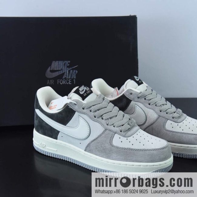 Nk Air Force 1 \'07 Low white gray patchwork suede color scheme DW0831-896