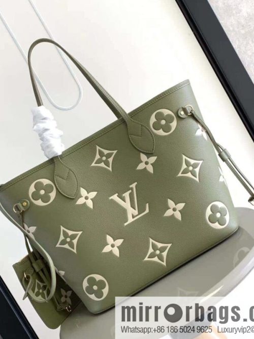 M45686 M45685 Full leather embossed Neverfull medium shopping bag