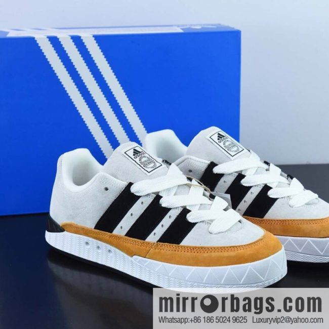 Human Made x Adimatic Low \"Bright Orange\" Matic Series Shark Bread Flip Light Grey Black Orange \"Low Top Casual Board Shoes HP9916