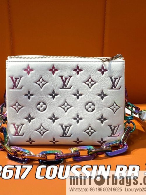 [Original single boutique] M23617 white silk screen, full leather chain bag series COUSSIN BB handbag