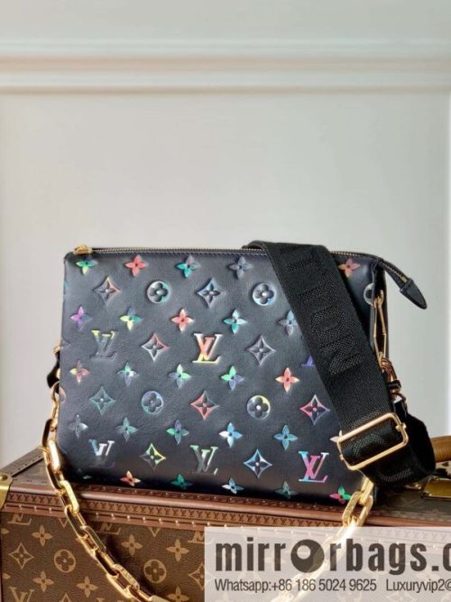 M21353 black color print, this Coussin small handbag