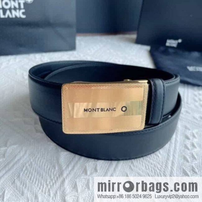 MONTBLANC Montblanc, White Hexagonal Star Capsule Metal Automatic Buckle Men\'s Automatic Belt - Image 3