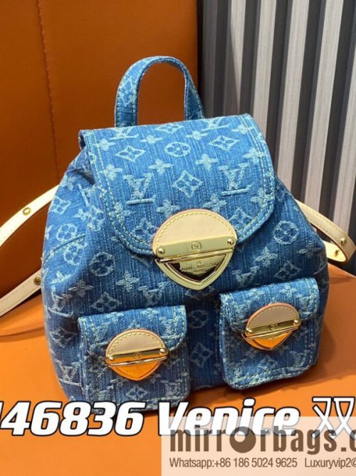 [Original order boutique] M46836 blue denim, denim backpack series Venice backpack