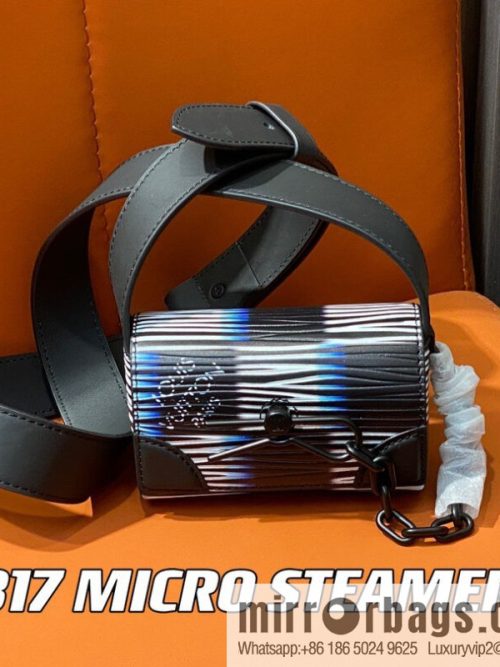 [Original order boutique] M82817 night chessboard plaid full leather epi mini men\'s bag MICRO STEAMER handbag 2024 spring and summer series