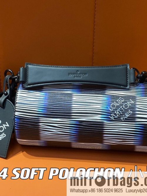 [Original order boutique] M23744 night chessboard plaid full leather epi cylinder bag series SOFT POLOCHON small handbag