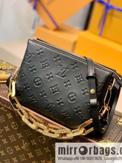 Top original order M57796 black Coussin BB handbag