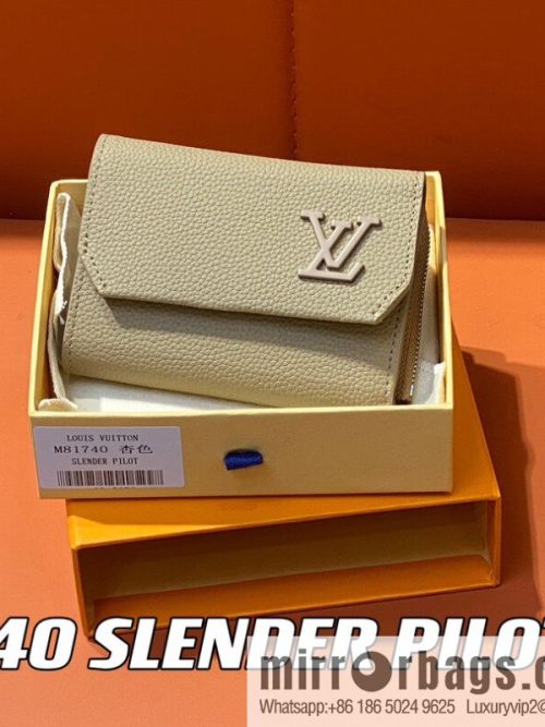 [Original order boutique] M82410 apricot, full leather wallet series M81740 SLENDER PILOT wallet