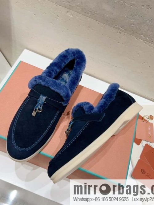 🐰🐰Loro Pian * Classic popular LP top version, British tassel flat-bottomed fluffy loafers