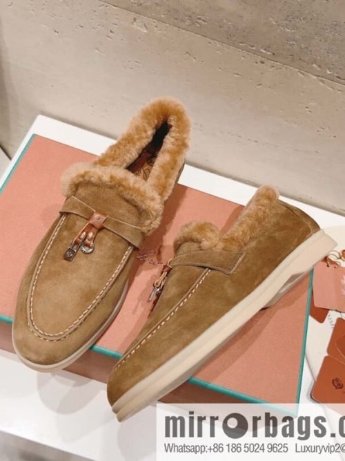 🐰🐰Loro Pian * Classic popular LP top version, British tassel flat-bottomed fluffy loafers