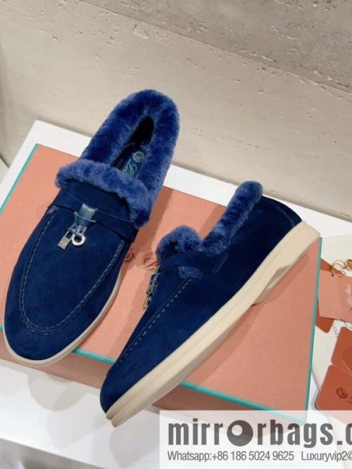 🐰🐰Loro Pian * Classic popular LP top version, British tassel flat-bottomed fluffy loafers