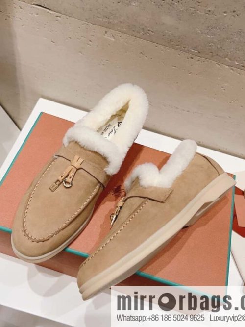 🐰🐰Loro Pian * Classic popular LP top version, British tassel flat-bottomed fluffy loafers