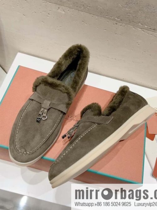 🐰🐰Loro Pian * Classic popular LP top version, British tassel flat-bottomed fluffy loafers