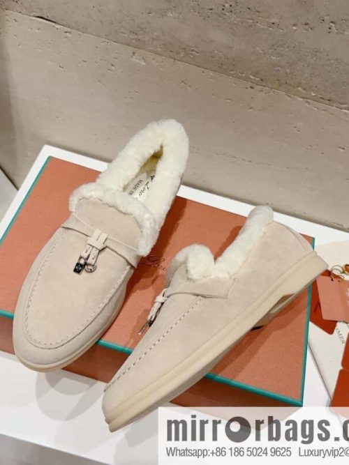 🐰🐰Loro Pian * Classic popular LP top version, British tassel flat-bottomed fluffy loafers