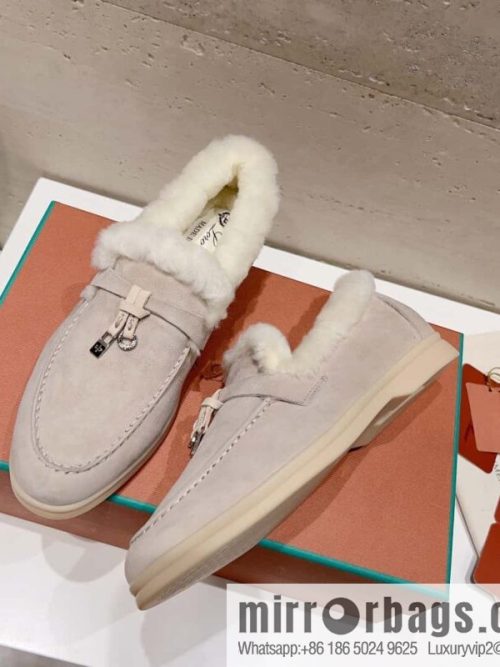 🐰🐰Loro Pian * Classic popular LP top version, British tassel flat-bottomed fluffy loafers