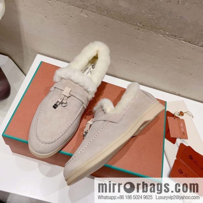 🐰🐰Loro Pian * Classic popular LP top version, British tassel flat-bottomed fluffy loafers