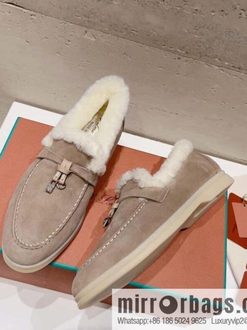 🐰🐰Loro Pian * Classic popular LP top version, British tassel flat-bottomed fluffy loafers